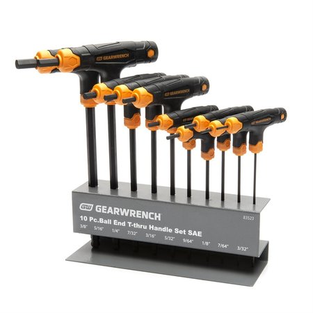 GEARWRENCH 10PC SAE T HANDLE BALL END HEX KEY SET KDT83523